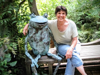 Lynne and froggie during a hike in the Mid Hudson Valley shared with Friends