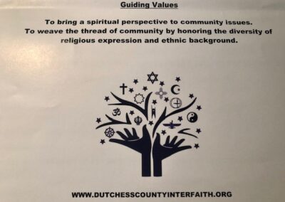 A poster with the words guiding values.
